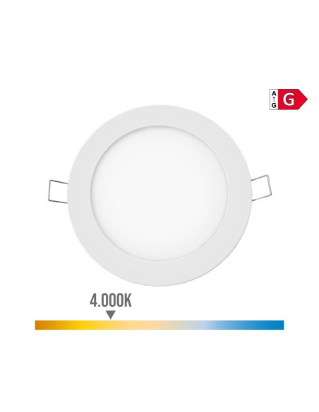 Mini downlight led empotrable redondo 6 w 4000 k luz dia color blanco ø11,7 cm