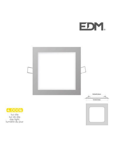 Mini downlight led empotrable cuadrado 6 w 4000...