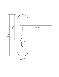 Manilla de nylon para puertas cortafuegos 172x46.5mm 2