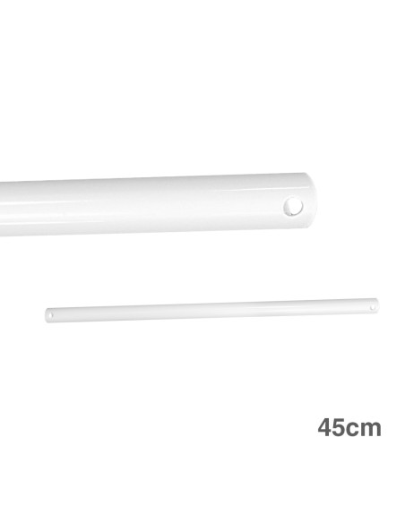 Tubo 45cm blanco prolongador para ventilador techo