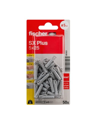 Taco sx plus ø5 x 25 mm, blister 50 uds