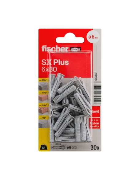 Taco sx plus ø6 x 30 mm, blister 30 uds