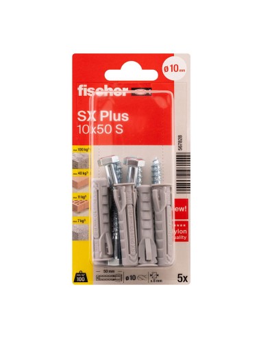 Tacos sx plus sk nv ø10 x 50 mm + tornillos ø7...