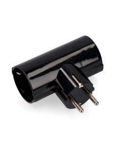 Clavija doble de baquelita t/tl tipo f 4,8mm 16a 250v máx 3680w negra (envasada)